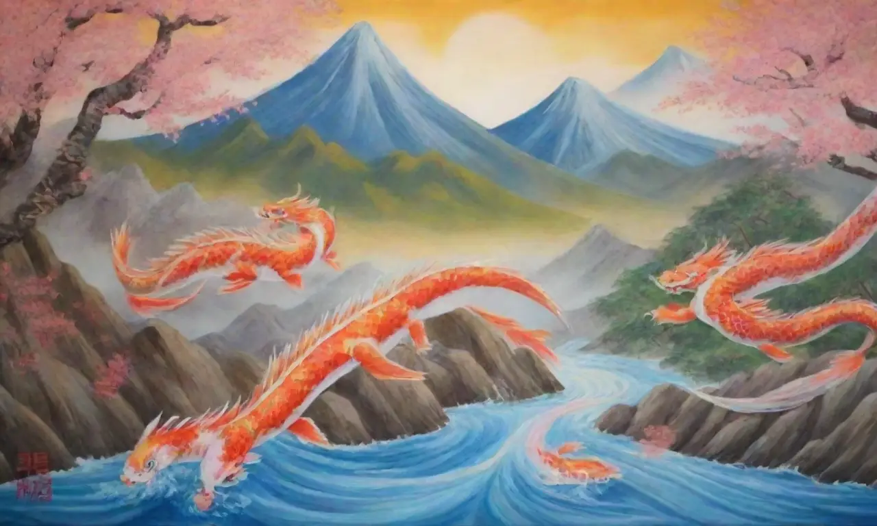 Un mural vibrante que captura la esencia de las artes marciales en colores y movimiento