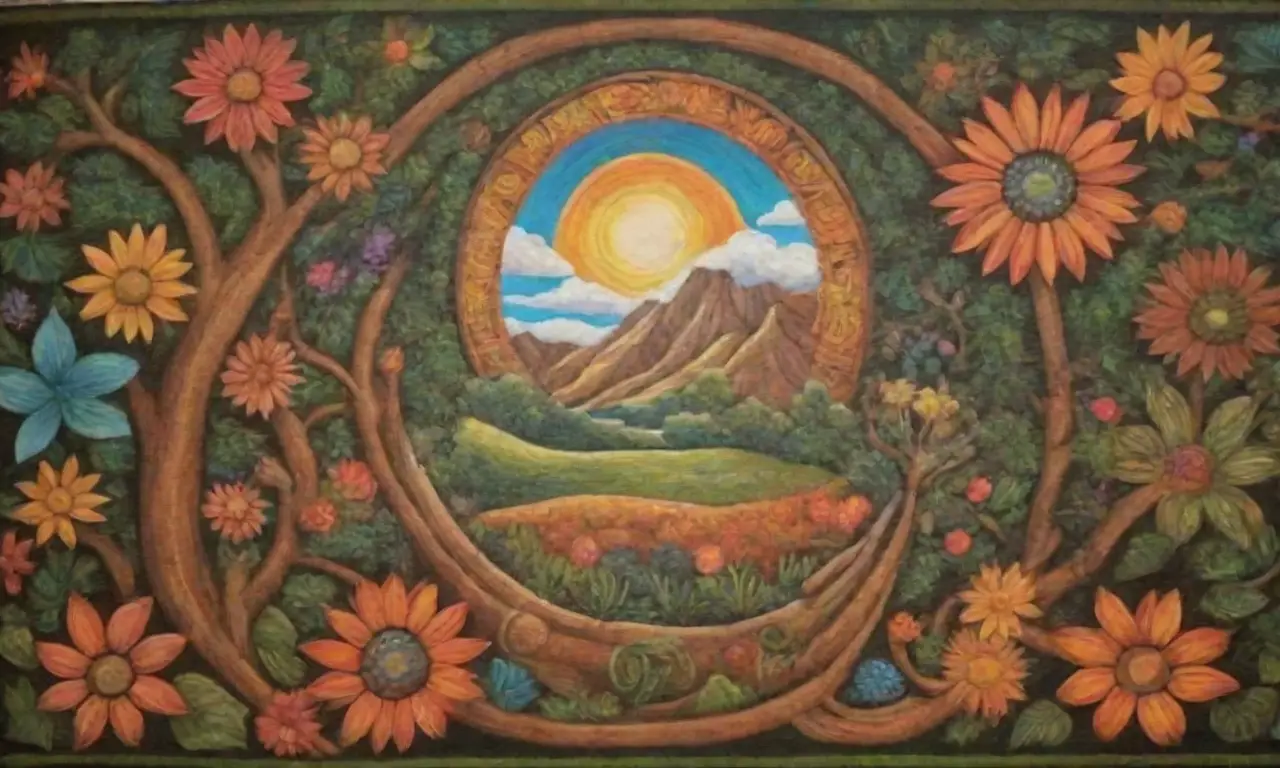Un mural vibrante rodeado de naturaleza y cultura