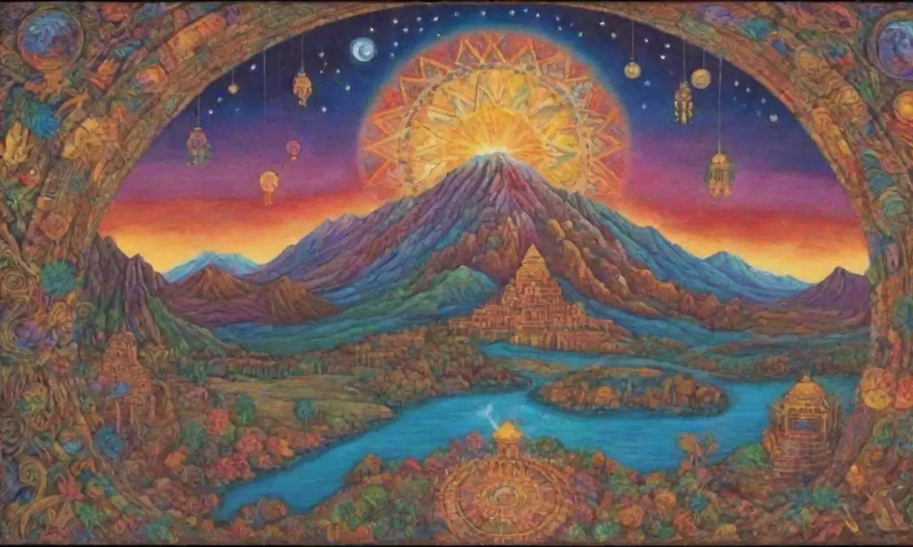 Un tapiz vibrante de colores, símbolos antiguos y culturas unidas