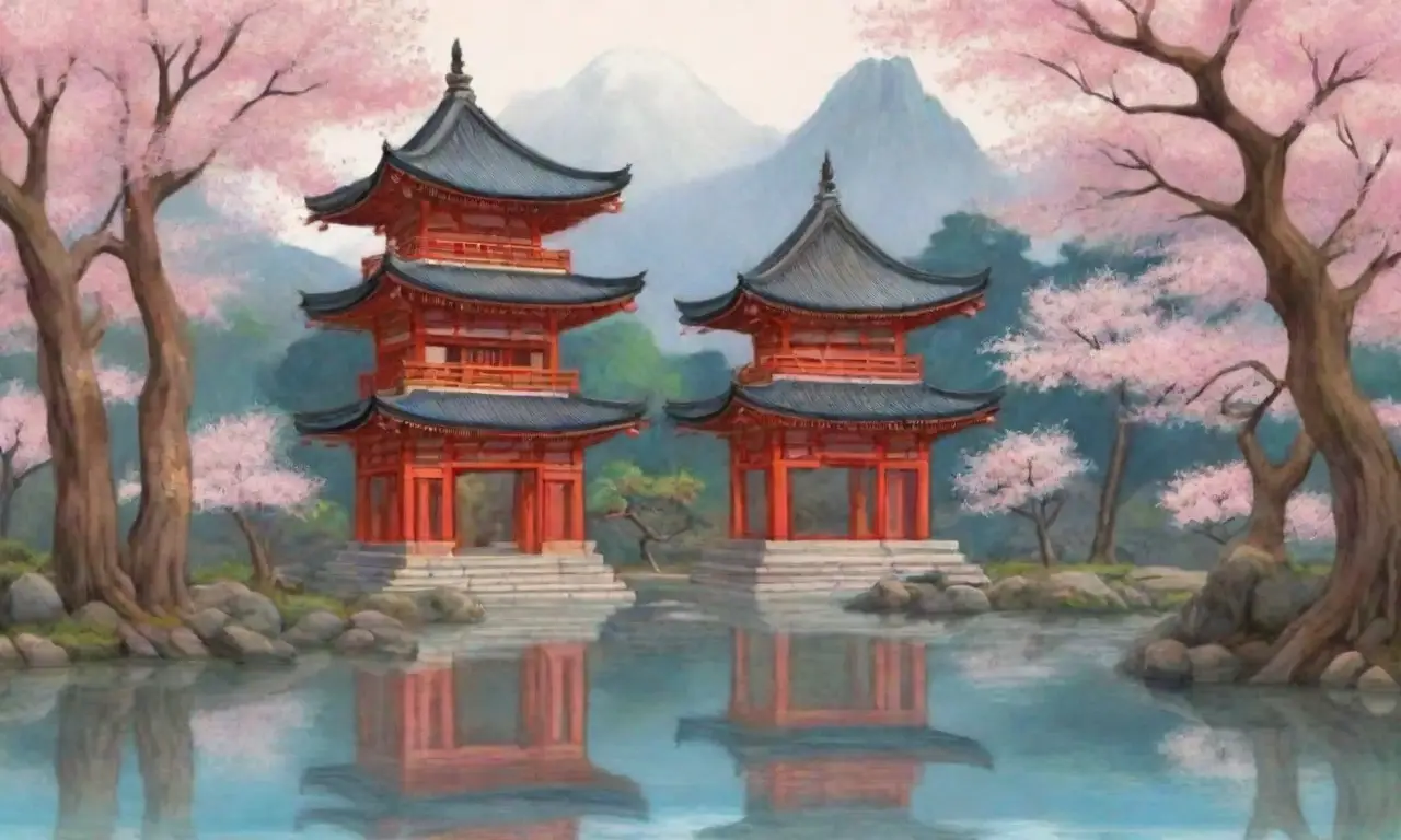 Un paisaje japonés lleno de flores, templos, tradiciones y mitología
