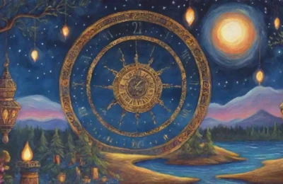 Un collage de elementos místicos y naturales que evocan la belleza y el misterio del universo