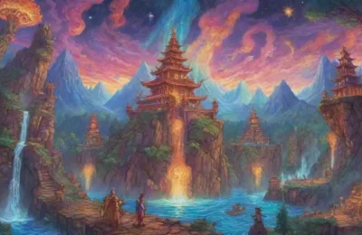 Un mural vibrante que fusiona mitología