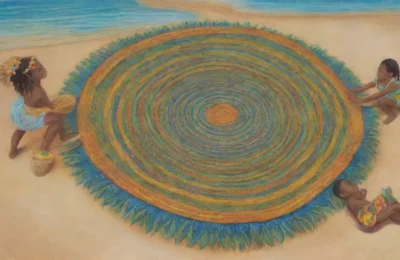 Un vibrante paisaje caribeño celebra la herencia cultural con colores