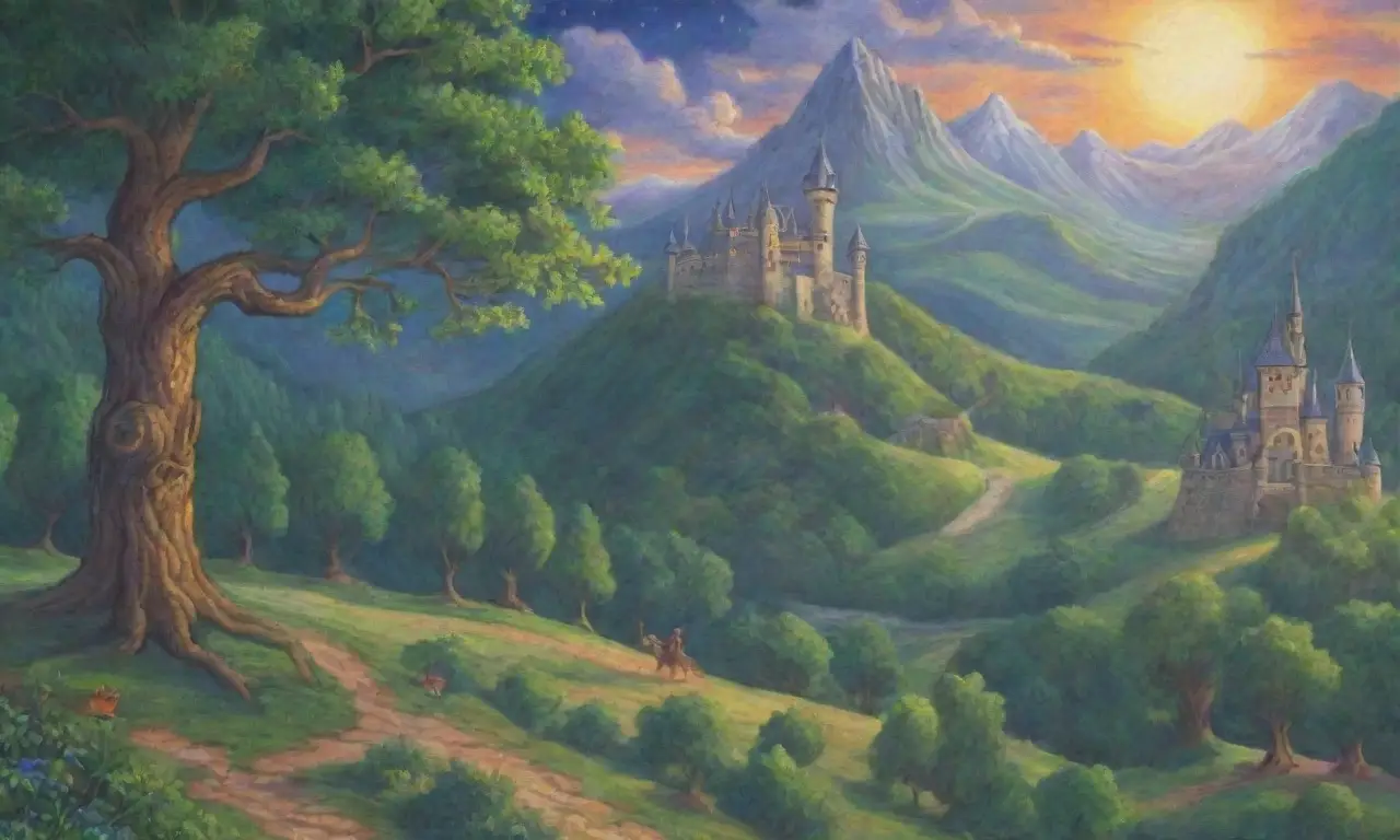 Un paisaje mágico lleno de castillos, caballeros, dragones y leyendas