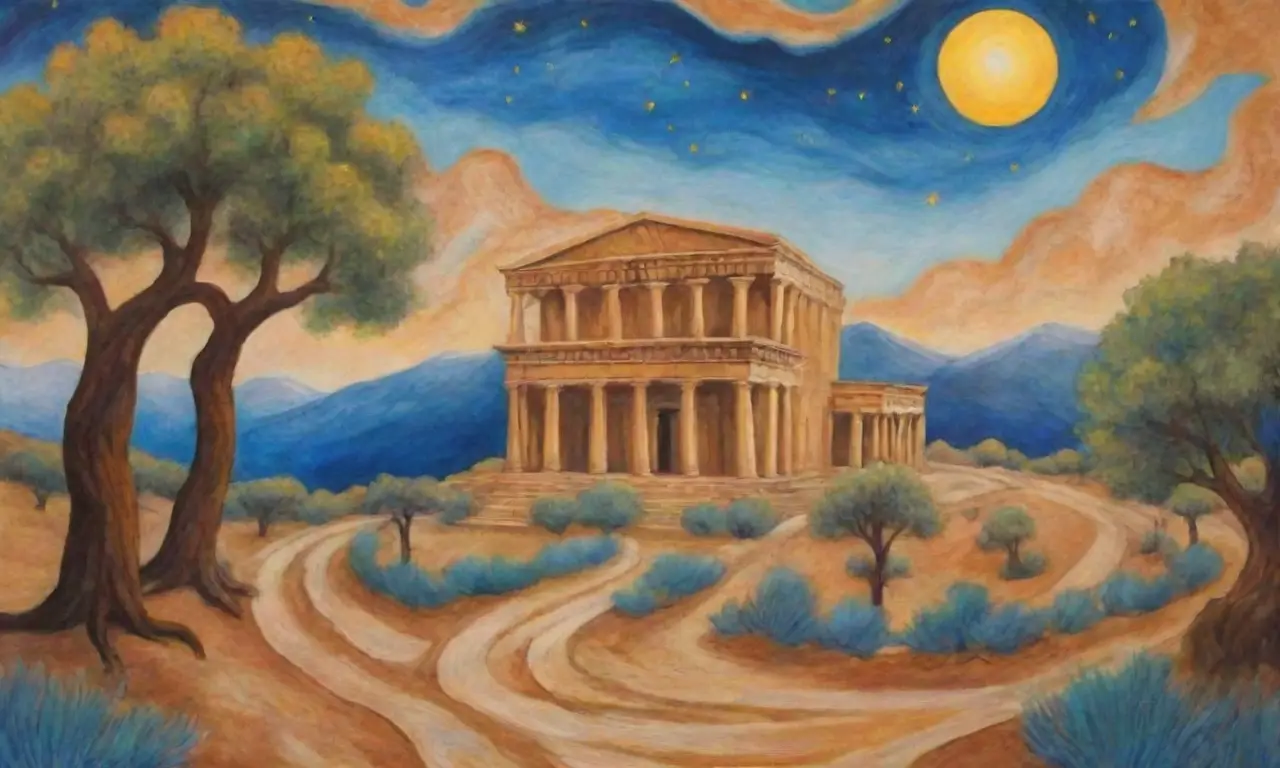 Paisajes griegos antiguos llenos de mitología, luz y el paso del tiempo