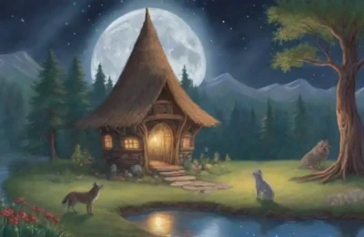 Un bosque mágico con deidades eslavas