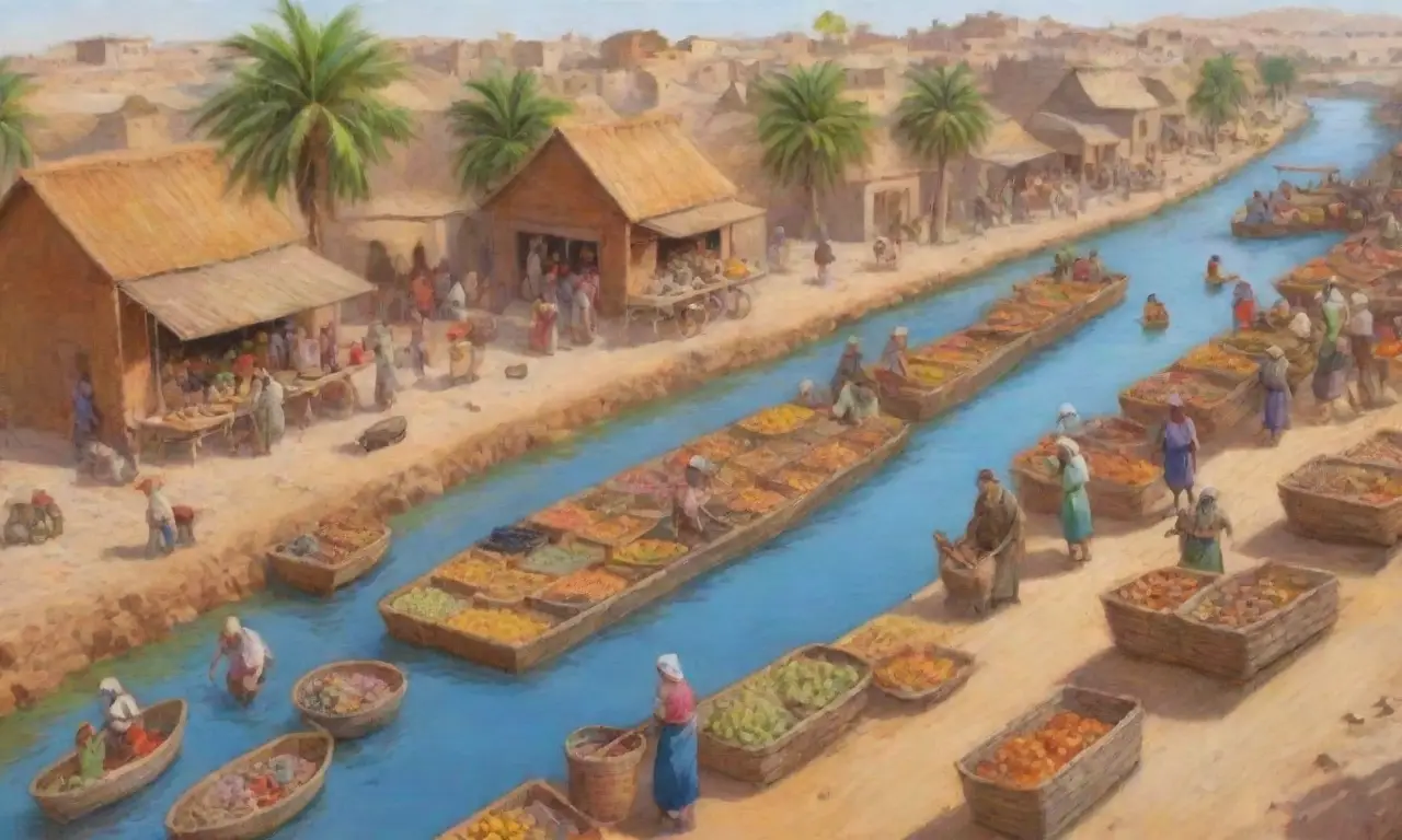 La vida vibrante y comunitaria en Sumer se refleja en sus mercados, tradiciones y actividades cotidianas