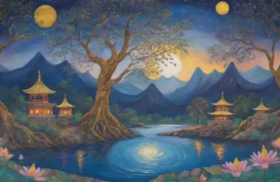Un mural vibrante con colores profundos