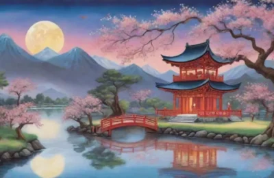 Un paisaje lleno de colores vibrantes
