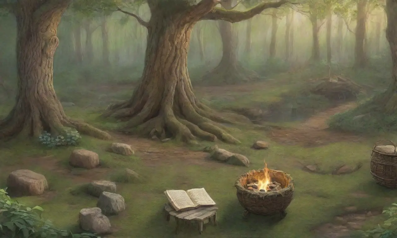 Un bosque verde y antiguo