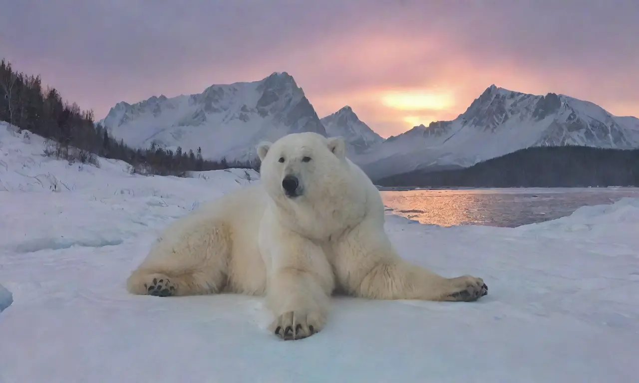 Un paisaje helado y majestuoso con un oso polar