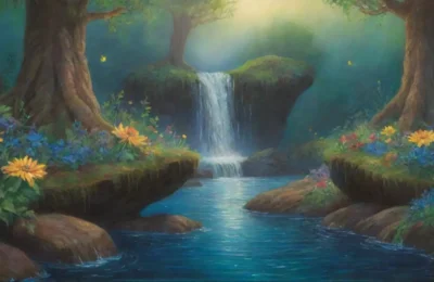 Un paisaje vibrante de naturaleza y mitología