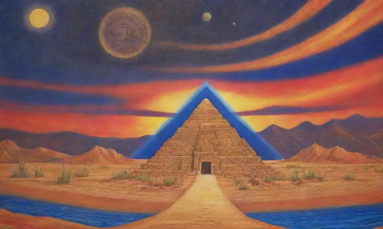 Un paisaje egipcio vibrante con el sol dorado