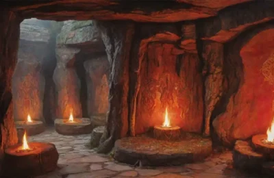 Una cueva oscura y mística