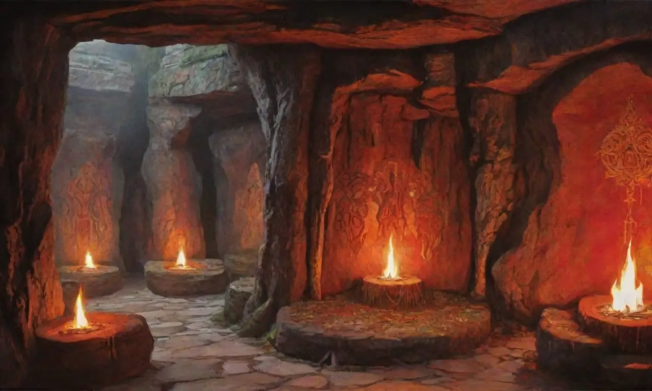 Una cueva oscura y mística