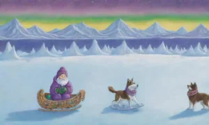 Un paisaje helado y místico con un Inuit