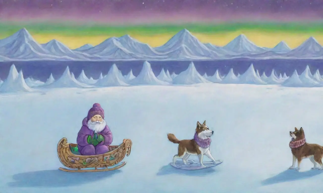 Un paisaje helado y místico con un Inuit