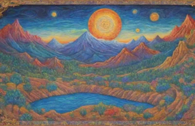 Un tapiz vibrante de colores y símbolos que narra leyendas y evoca la historia