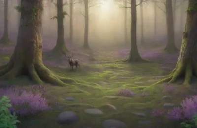 Un bosque mágico y misterioso lleno de vida