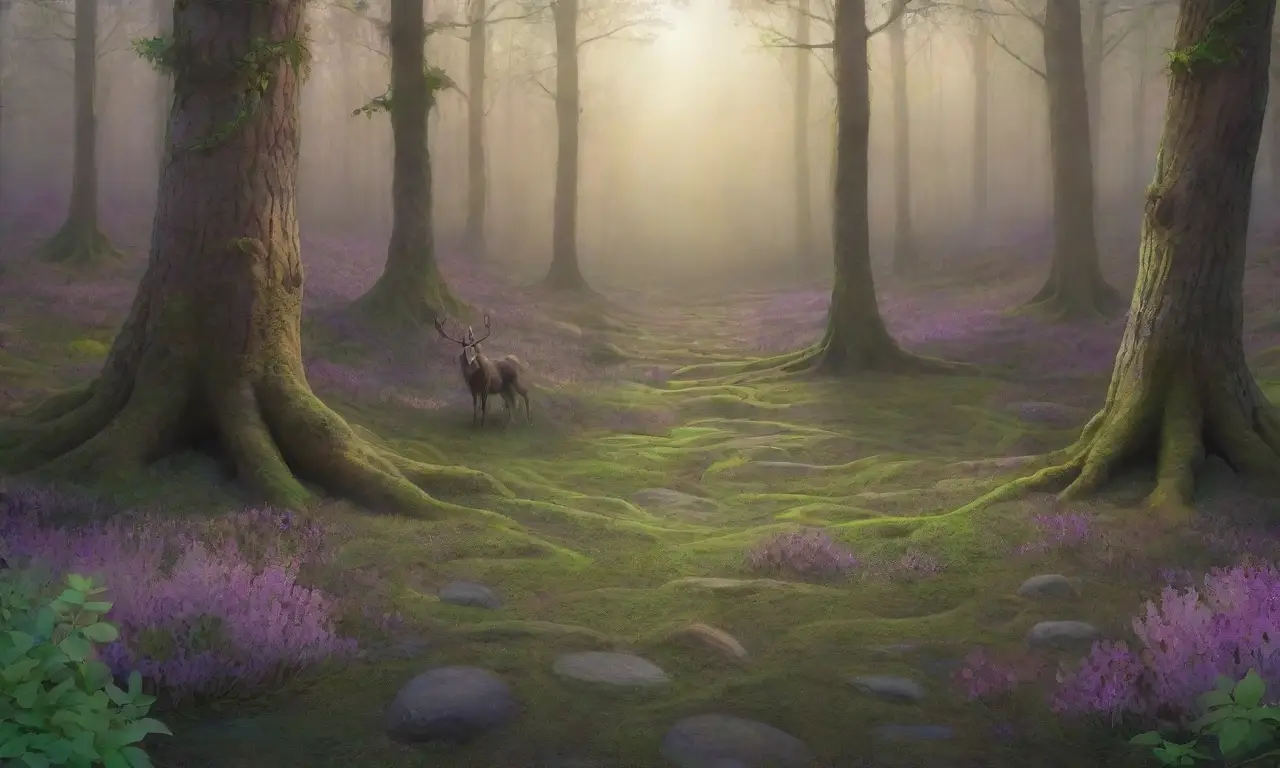 Un bosque mágico y misterioso lleno de vida
