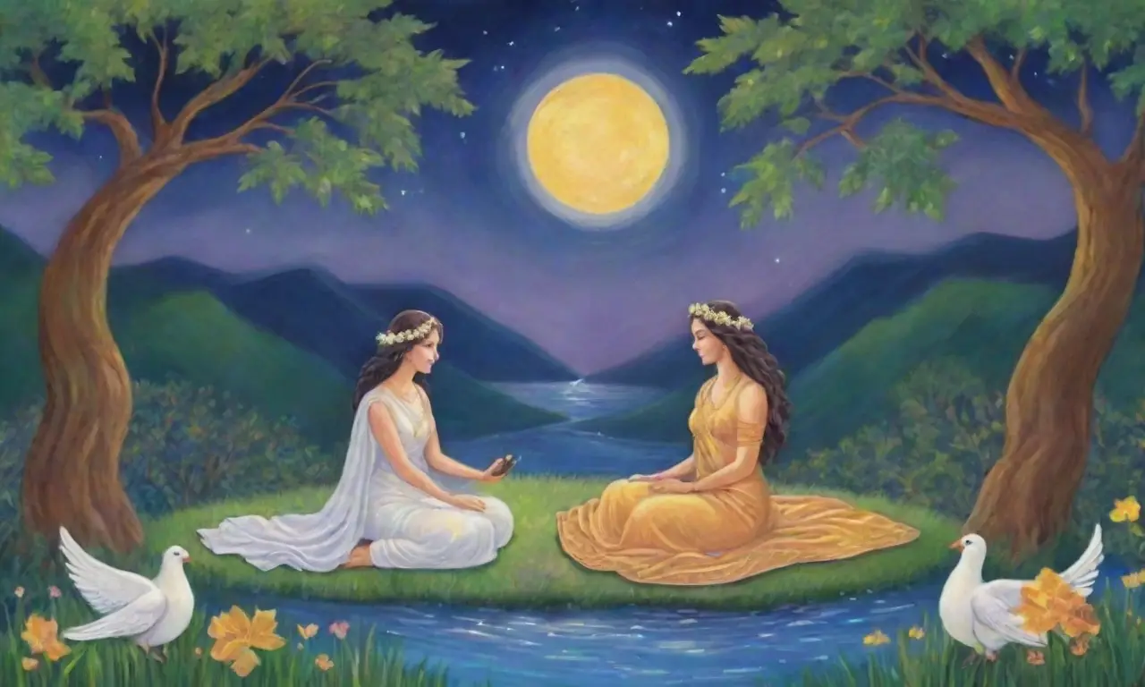 Un paisaje celestial de amor y belleza en armonía