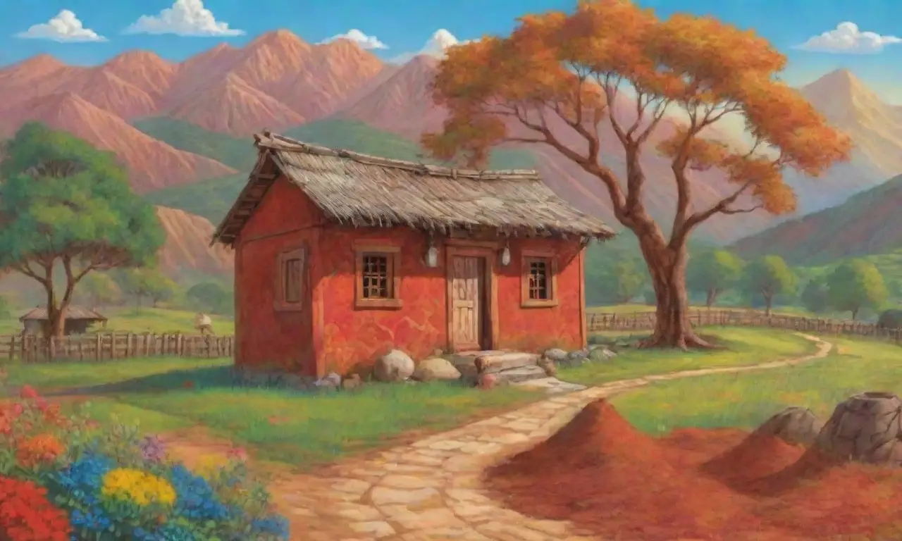 Un paisaje vibrante de tierra roja