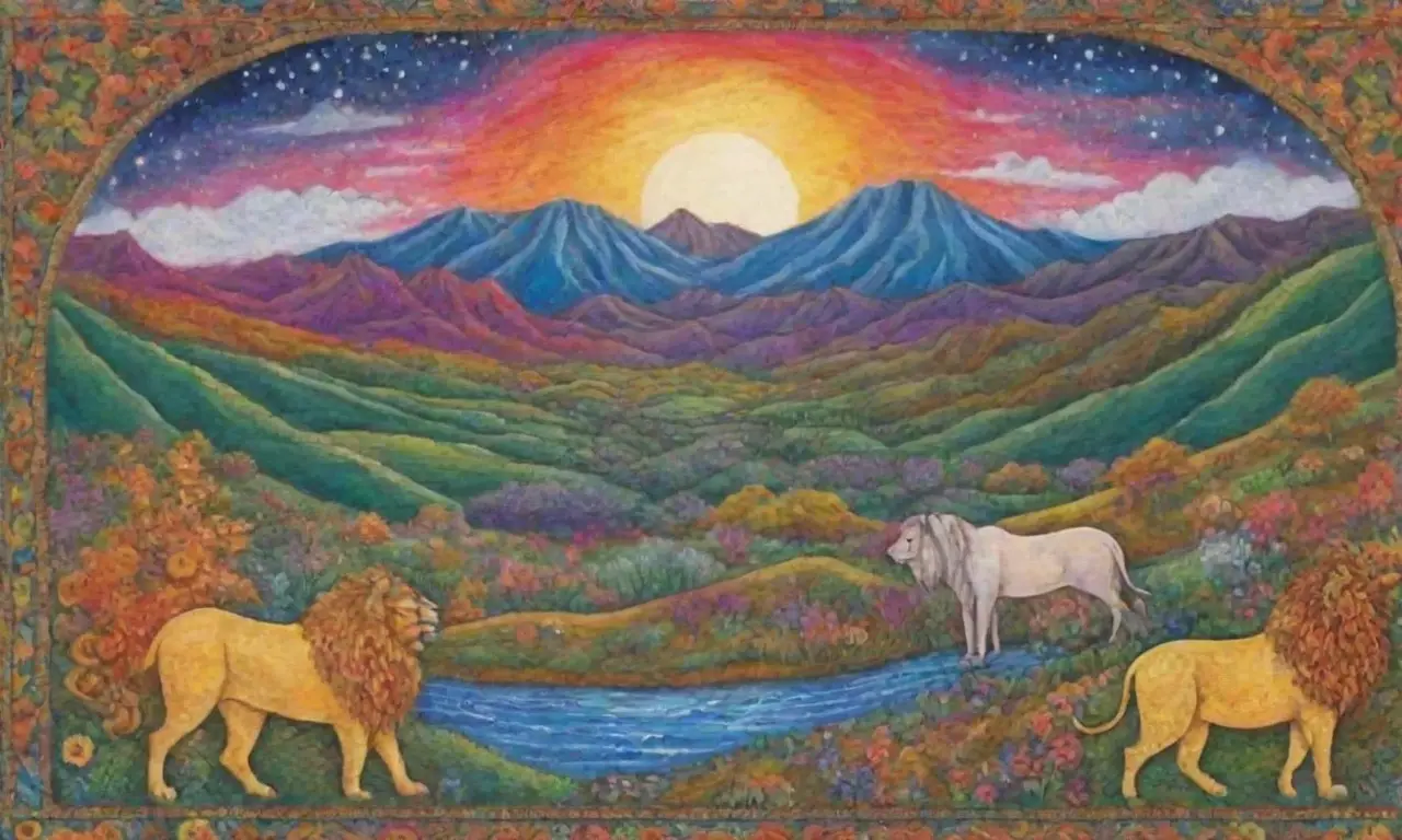 Un paisaje lleno de colores vibrantes, montañas majestuosas y leyendas atemporales