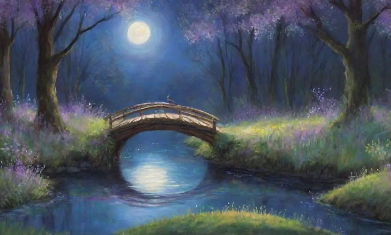 Un bosque encantado con agua brillante
