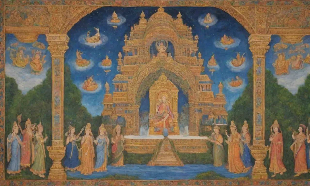 Un vibrante tapiz de dioses, naturaleza y mitología en un escenario de belleza y poder