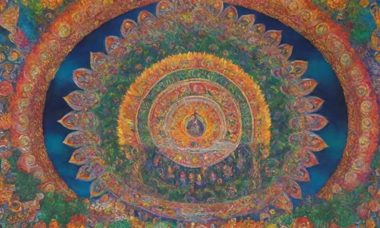 Colores vibrantes, mandalas, deidades, flores de loto y festivales reflejan la esencia de la unidad espiritual