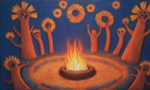 Una ceremonia vibrante llena de fuego