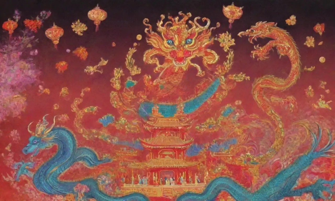 Un festín visual de tradiciones chinas con dragones, flores, luces y celebraciones