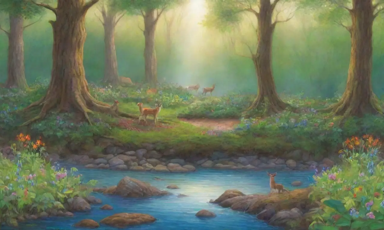 Un bosque verde y sereno lleno de vida y belleza natural