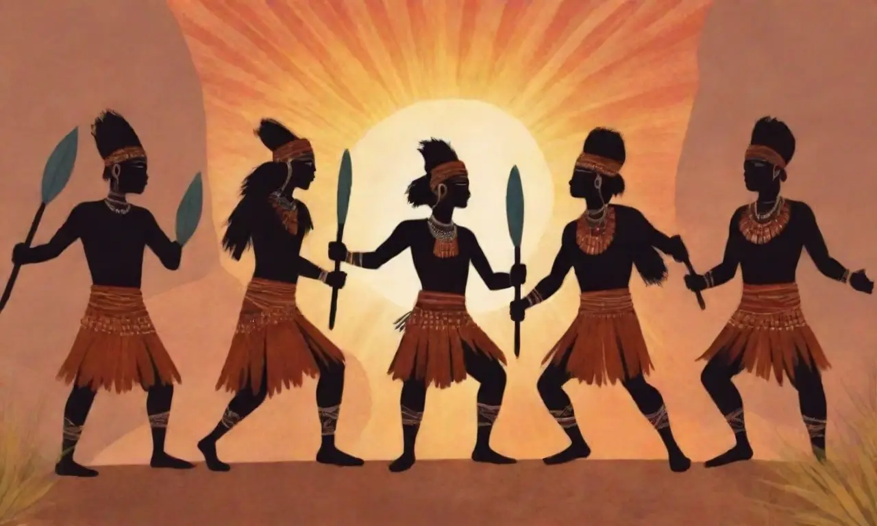 Elementos vibrantes de la cultura ancestral que reflejan unidad y fortaleza