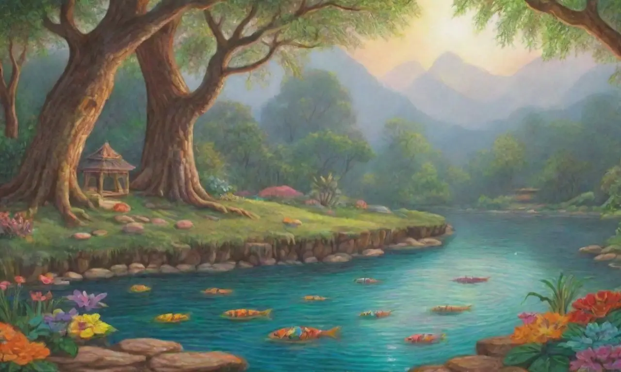 Un paisaje mágico de naturaleza vibrante y espiritualidad