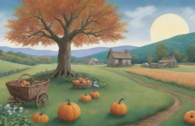 Un paisaje rural vibrante y festivo