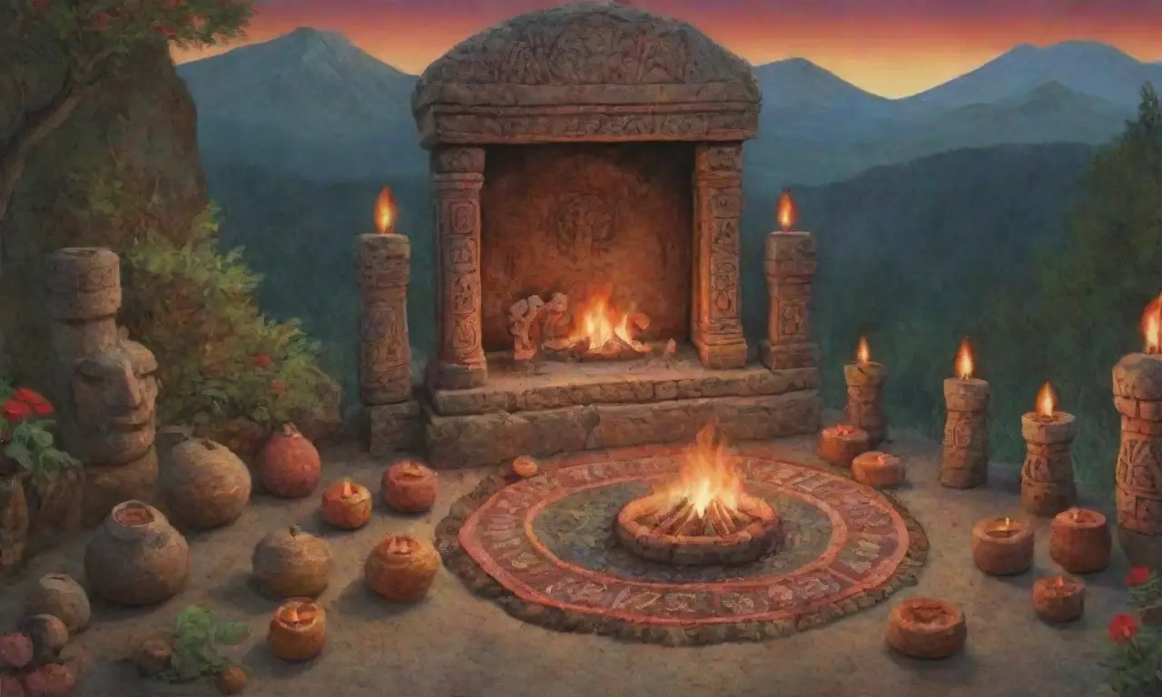 Un altar antiguo rodeado de naturaleza