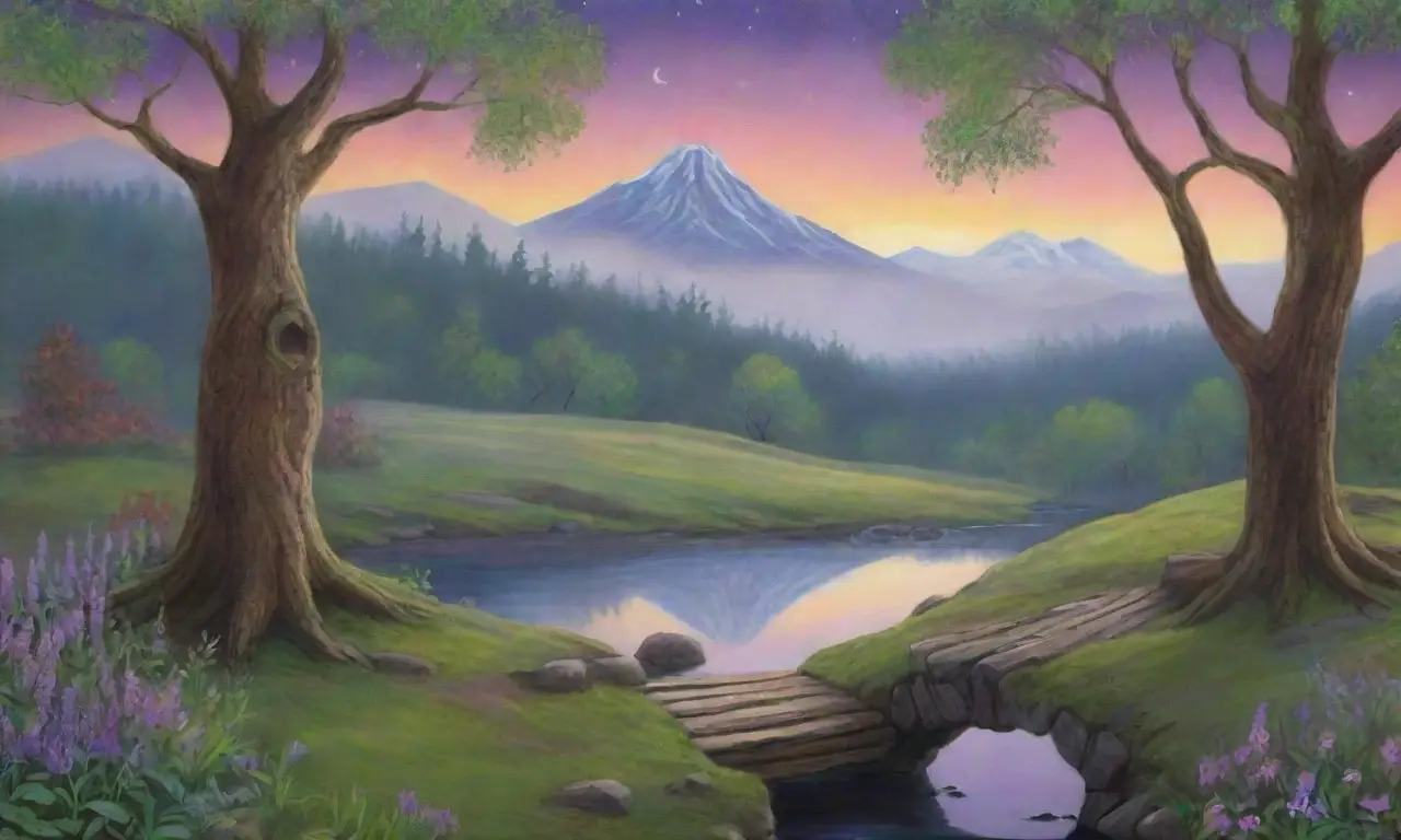 Un bosque mágico y vibrante