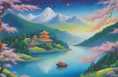 Un paisaje celestial lleno de vida