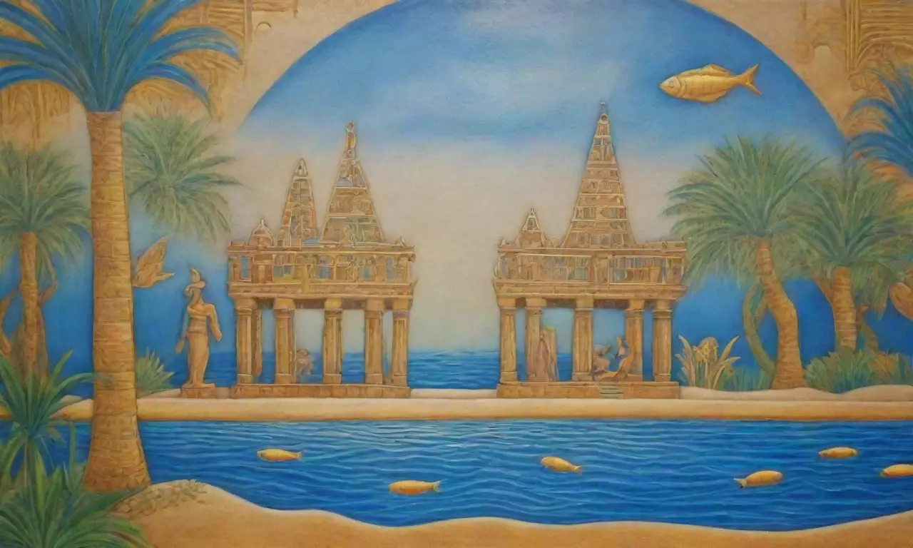 Belleza atemporal de la antigua Egipto en un paisaje vibrante y místico