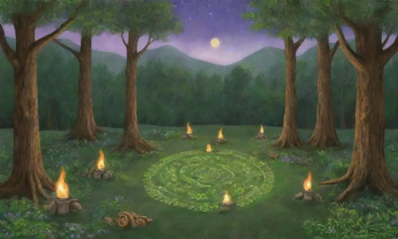 Un paisaje místico lleno de naturaleza, rituales y símbolos antiguos