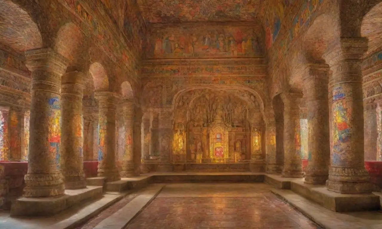 Un templo sagrado con pilares majestuosos