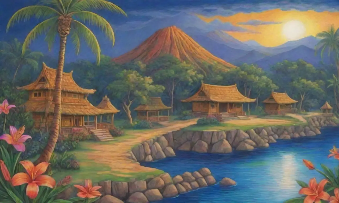 Un paisaje vibrante y mágico lleno de colores, naturaleza, tradiciones y vida