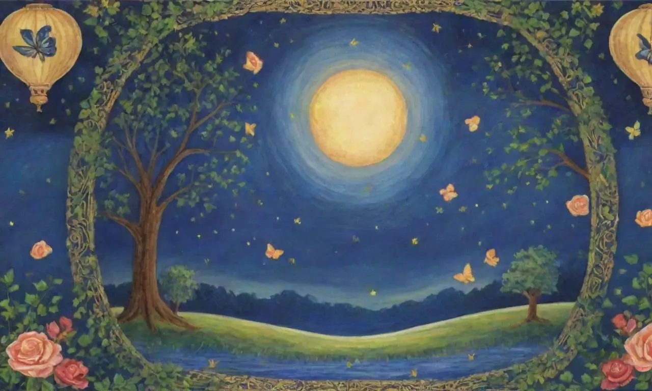 Un paisaje mágico y romántico lleno de belleza natural y elementos etéreos
