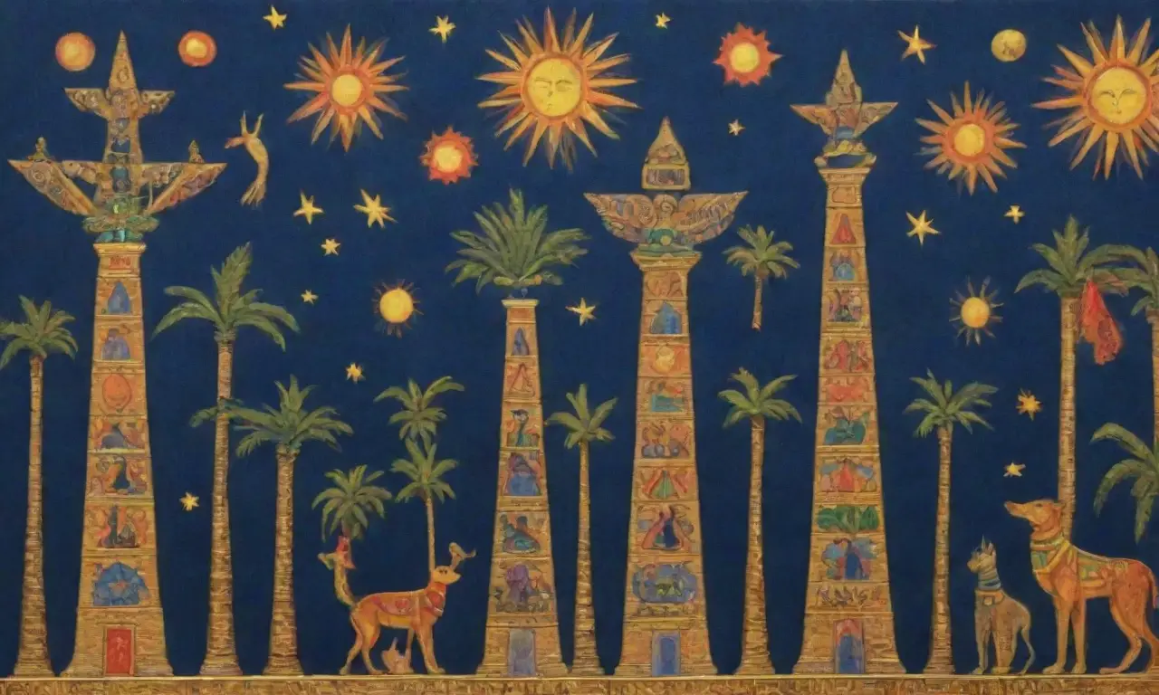 Imágenes vibrantes del antiguo Egipto con dioses