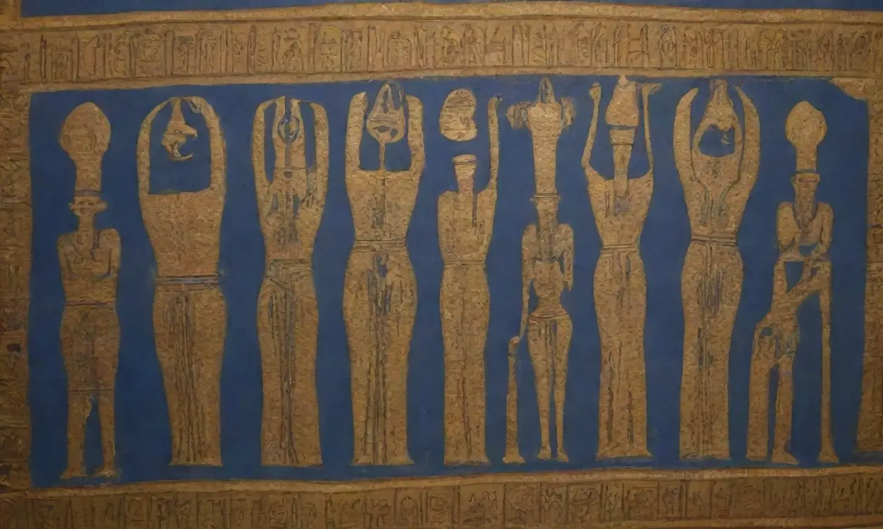 Imágenes de la antigua Egipto con jeroglíficos