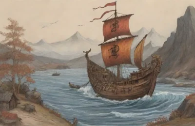 Un paisaje rústico vikingos