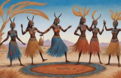 Un vibrante paisaje tribal lleno de vida