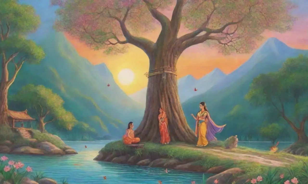 Rama y Sita, rodeados de naturaleza y amor, representan la esencia del Ramayana
