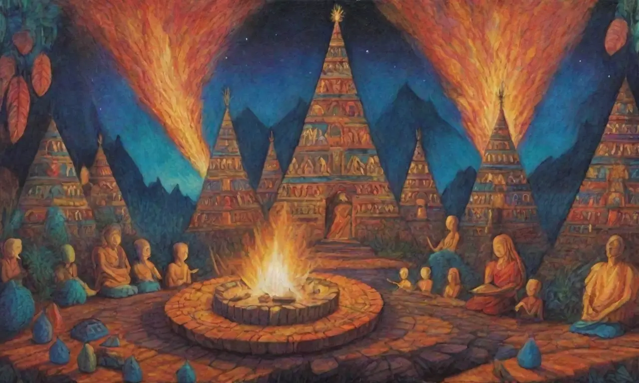 Un vibrante tapiz de colores, rituales y naturaleza sagrada se despliega